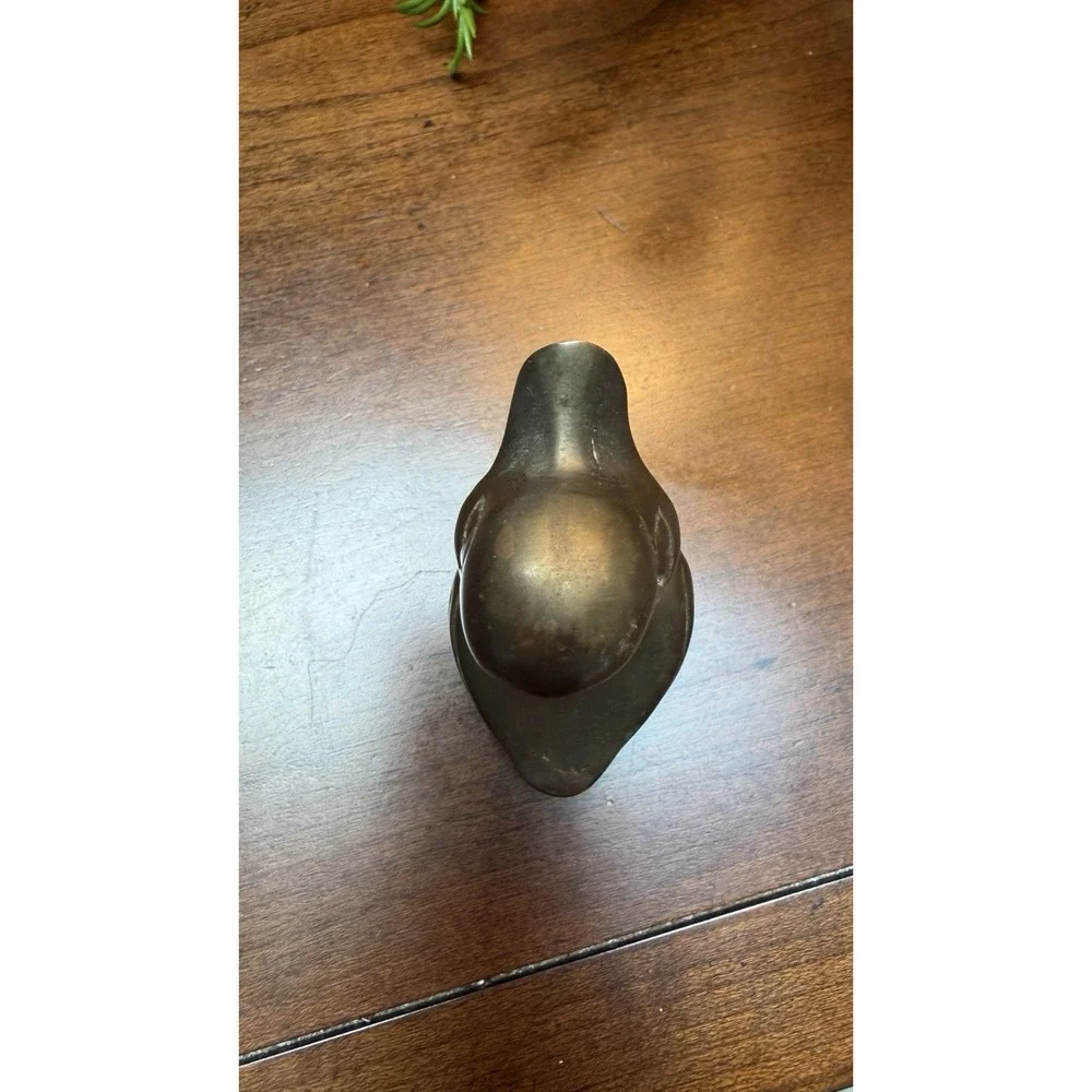 Vintage Small Duck Brass Paperweight Animal Bird Decor MCM